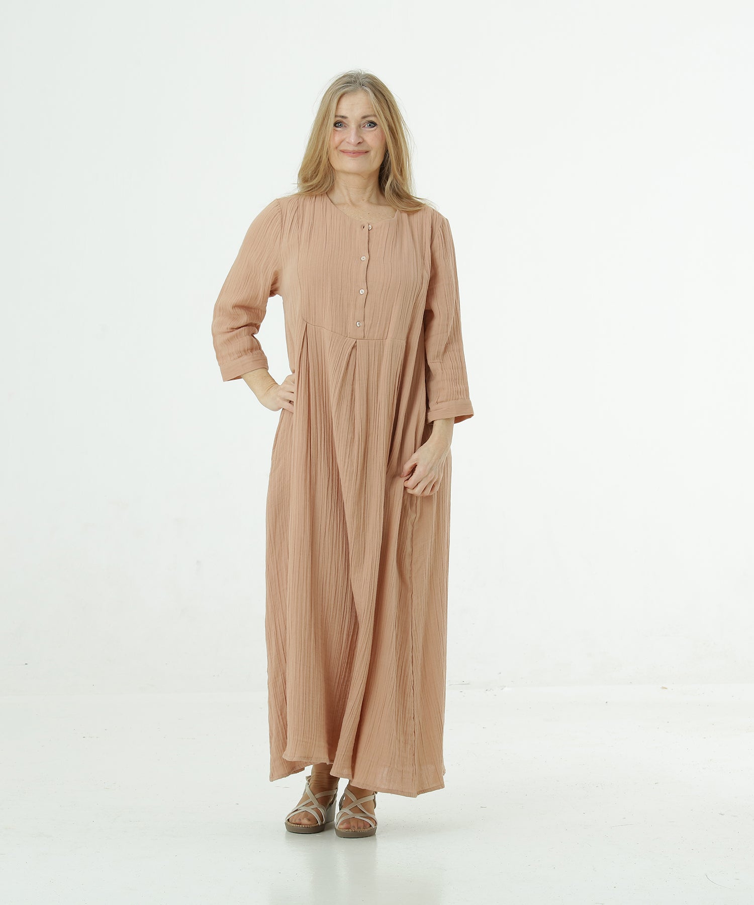 Boho kjole bomuld dobbelgaze organic