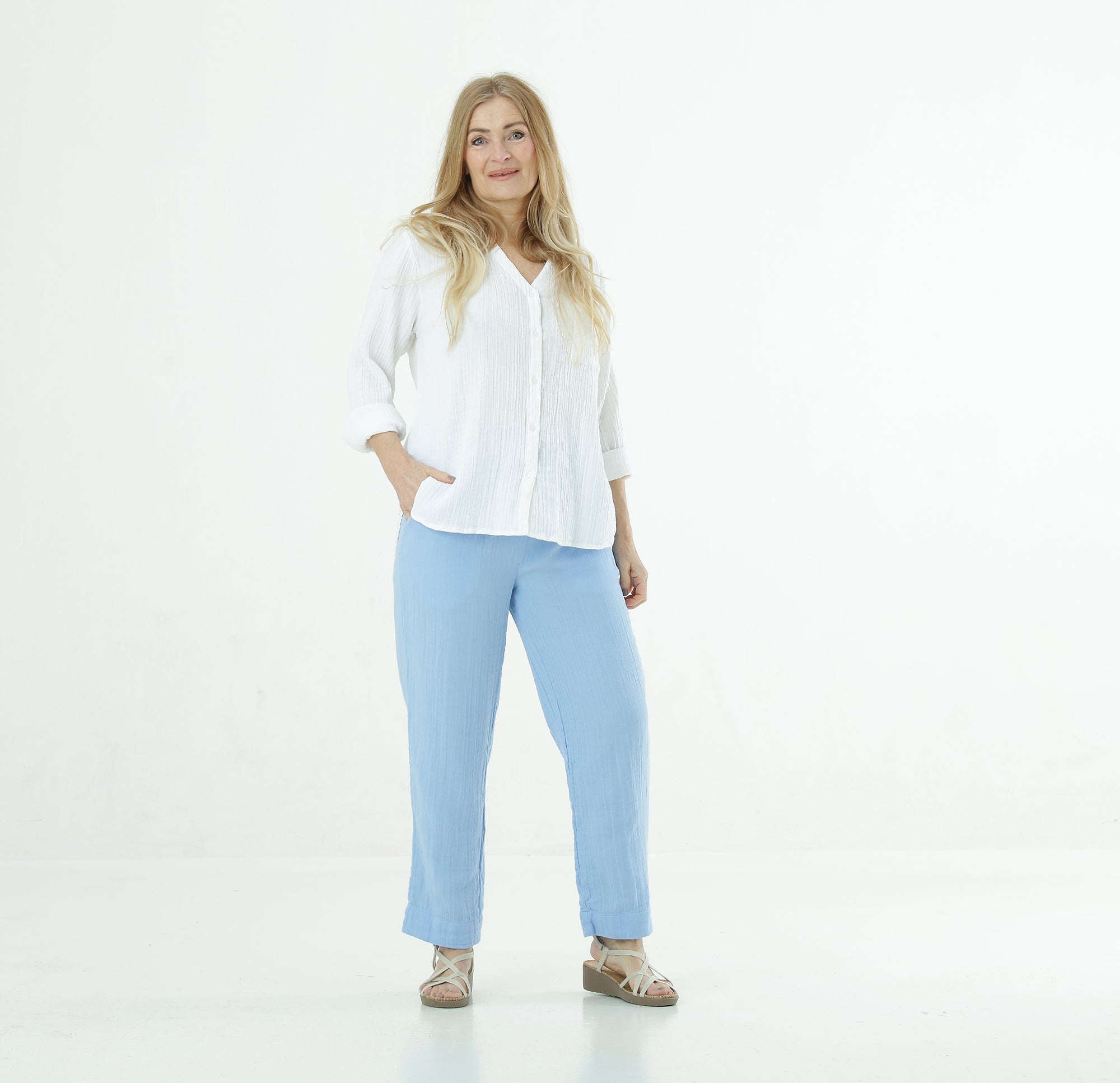 Panta pants bomuld dobbelgaze organic