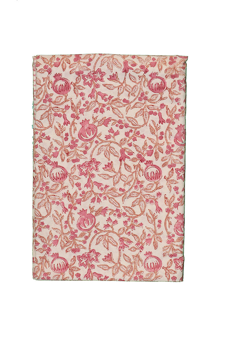 Block print cotton tablecloth round 180 cm cotton