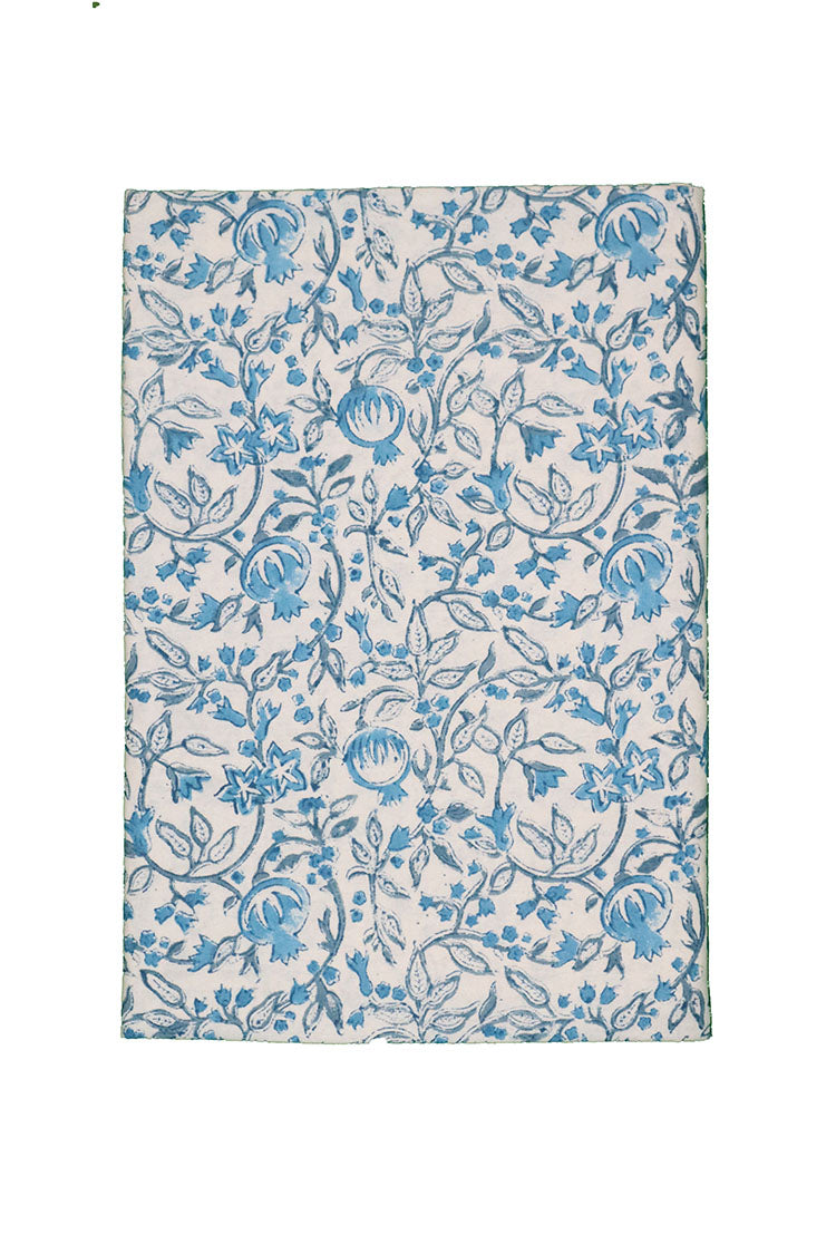 Block print cotton tablecloth round 180 cm cotton