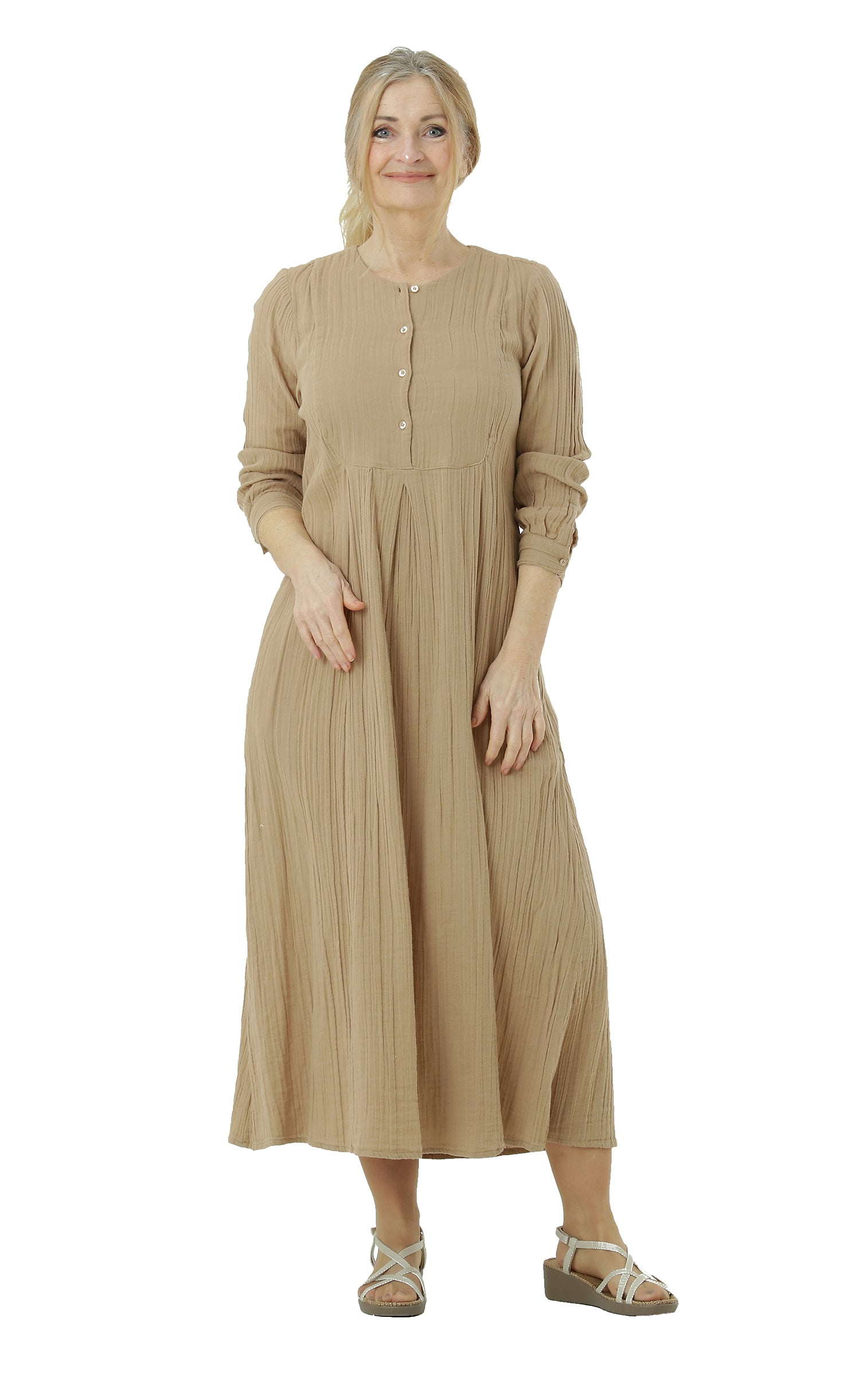 Boho kjole bomuld dobbelgaze organic
