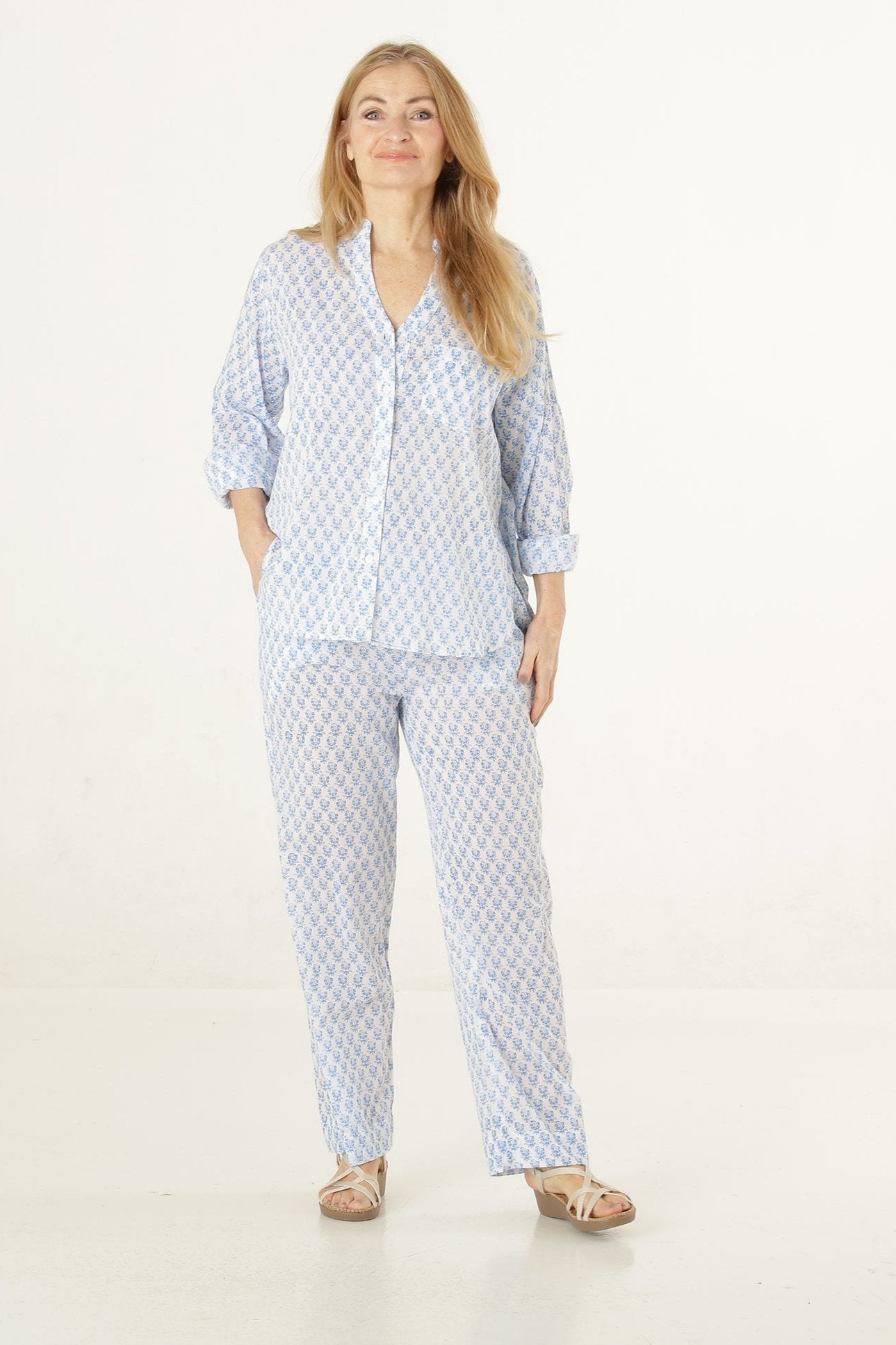 Panta pants bomuld blokprint