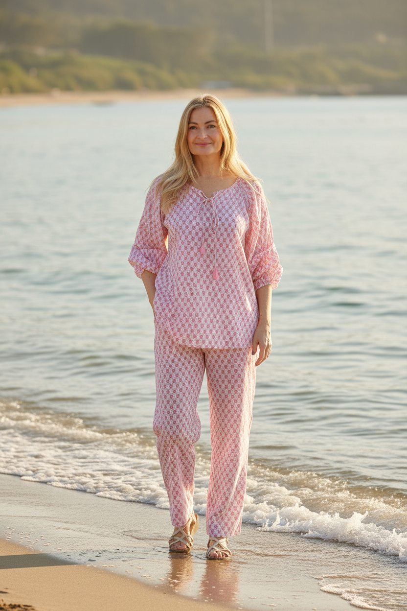 Panta pants bomuld blokprint