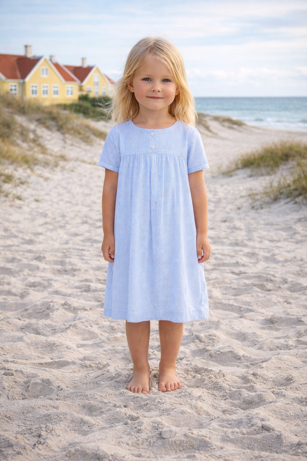 Nora girl dress stripe organic