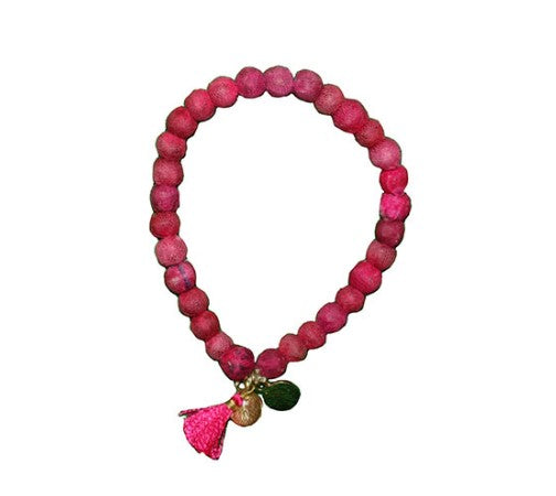 Armbånd af vintage sari, pink