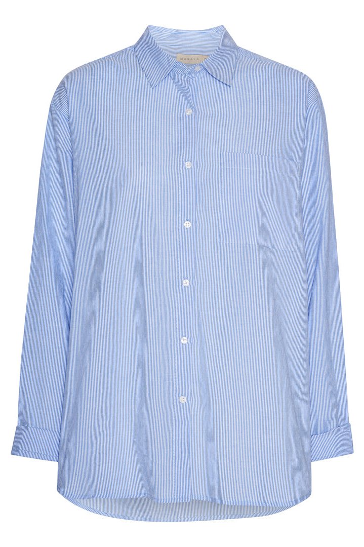 Boyfriend skjorte bomuld strib organic