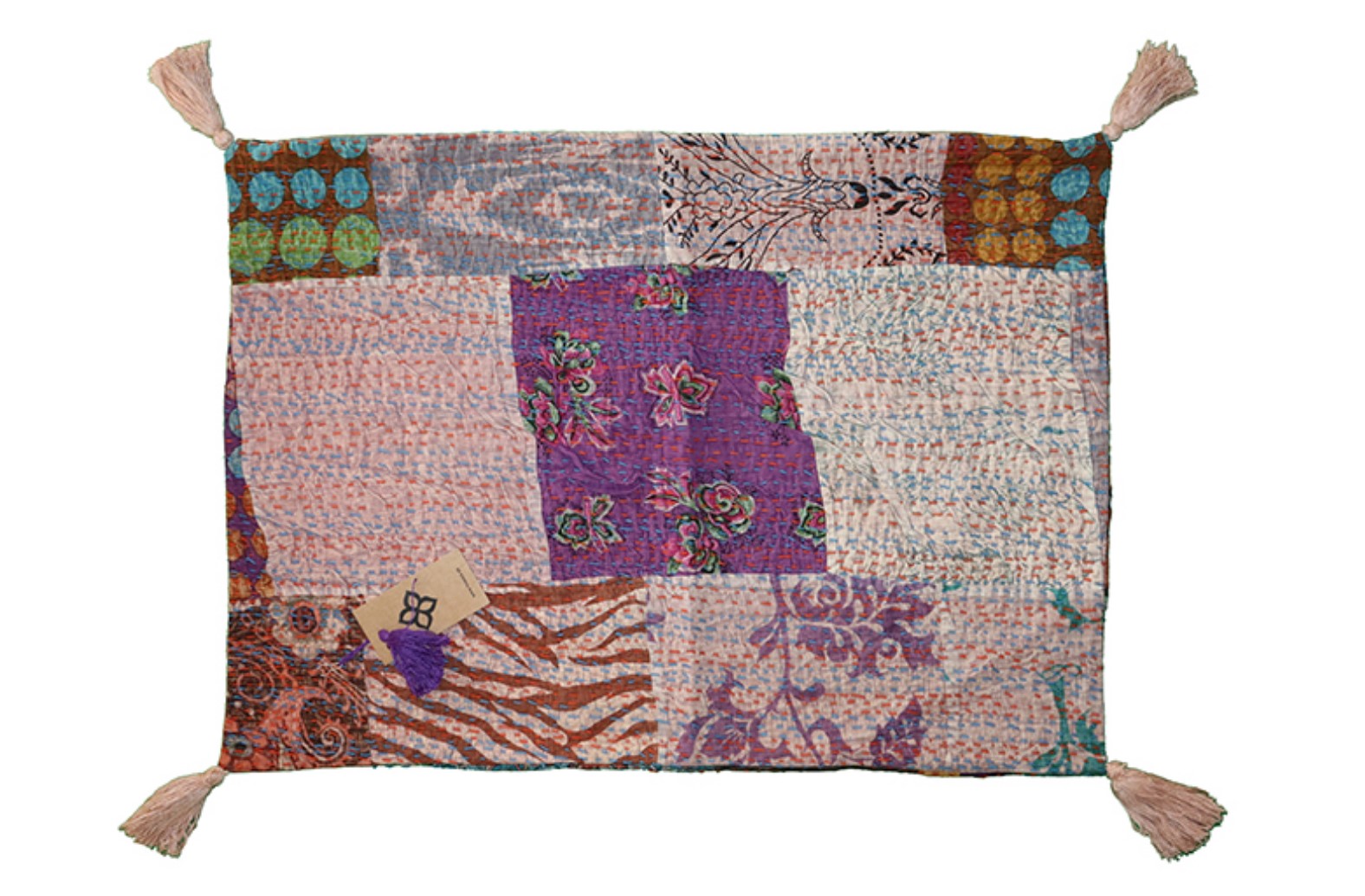 Kantha stonewash cushion 50*70 cm, cotton