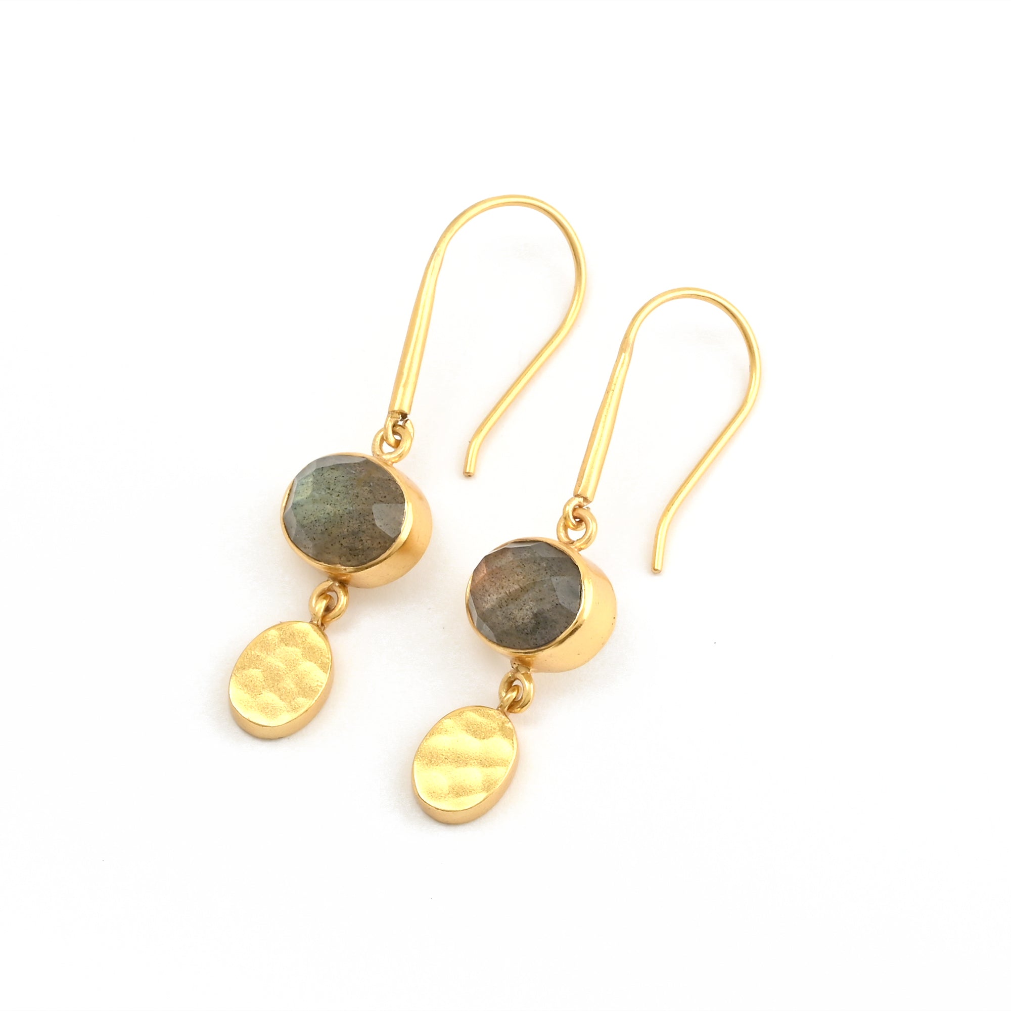 Earring with labradorite pendant
