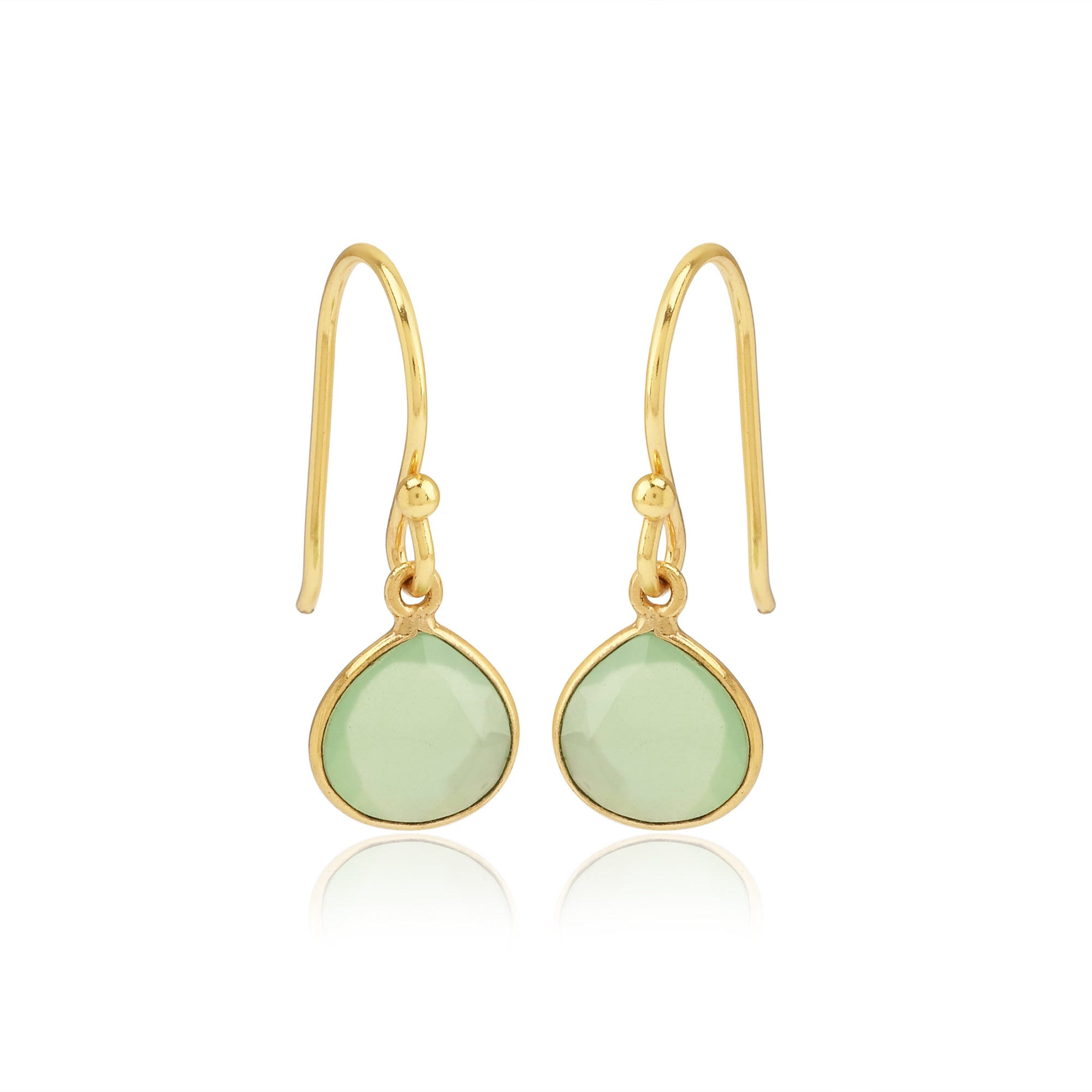 Earring with chalcedony pendant