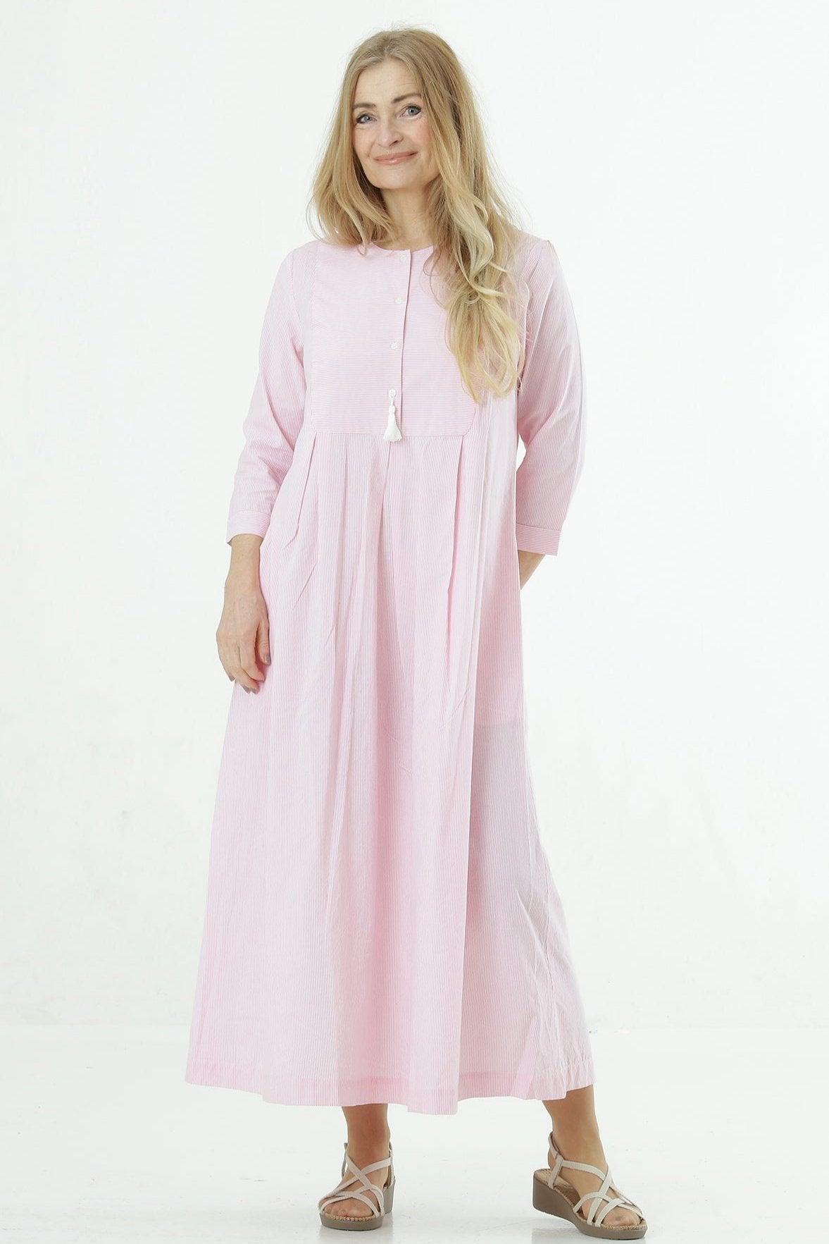Bohemian dress striped cotton organic