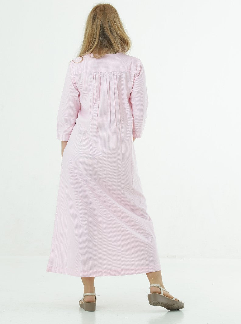 Bohemian dress striped cotton organic