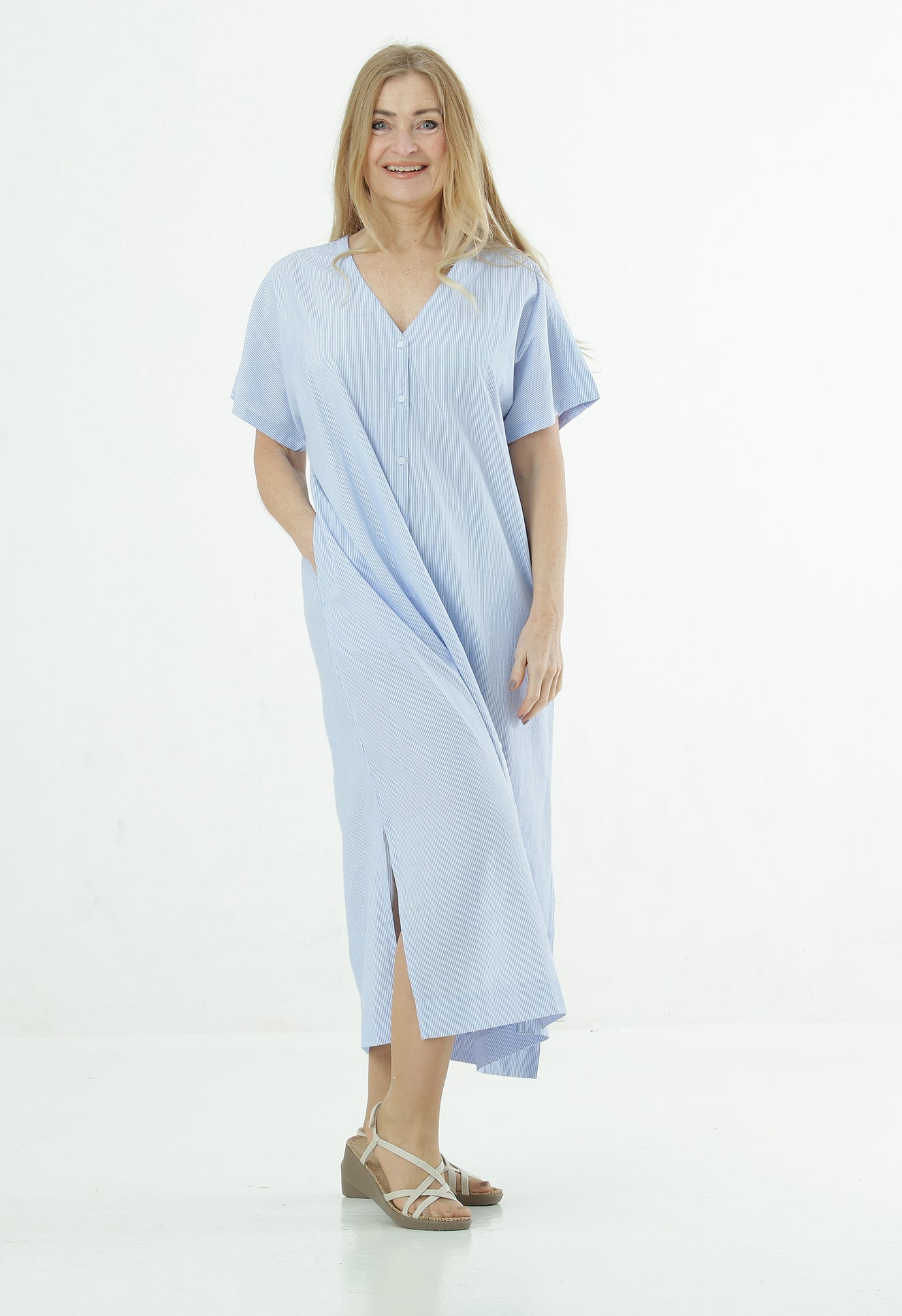 Carlo shirt dress cotton stripe organic