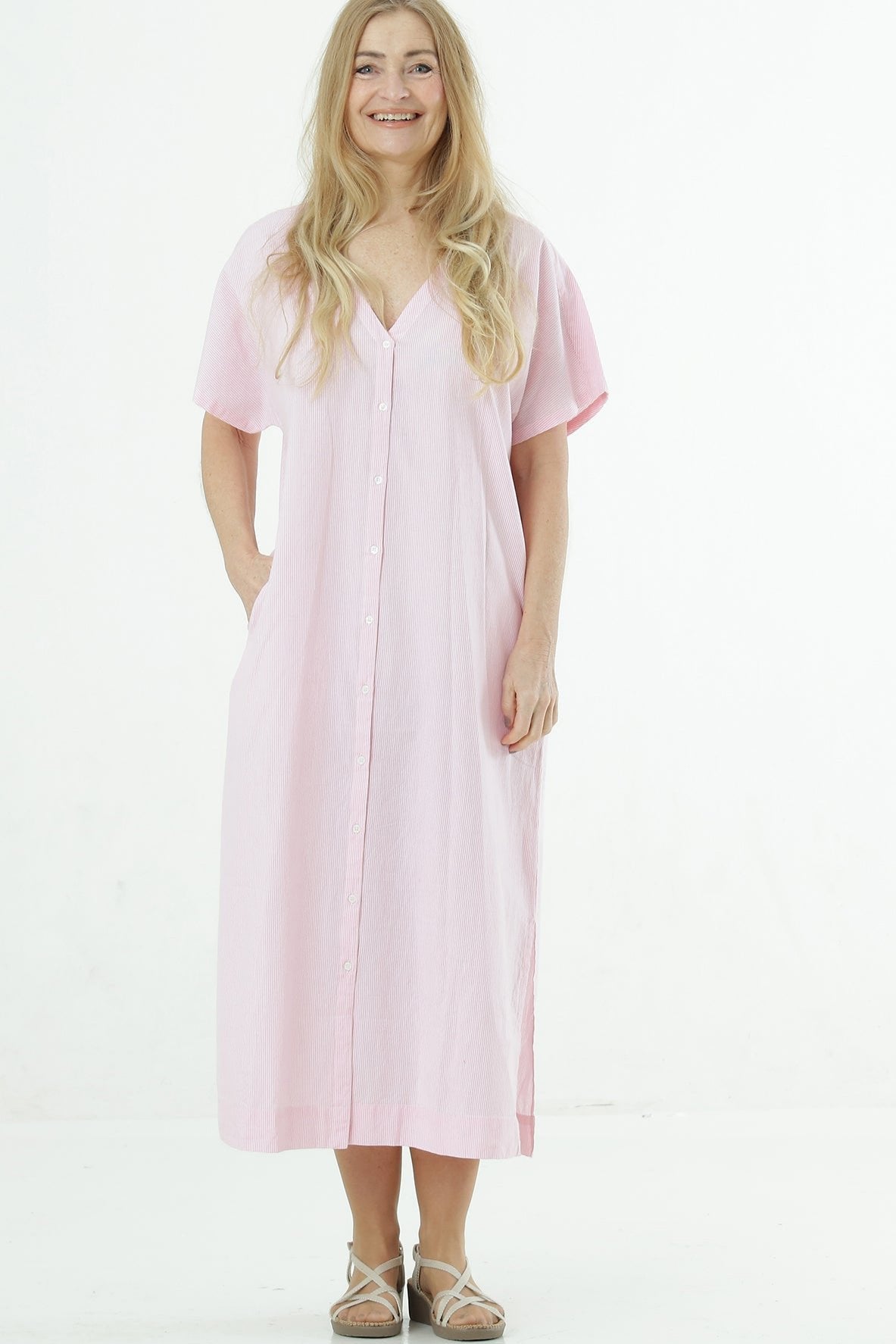Carlo shirt dress cotton stripe organic