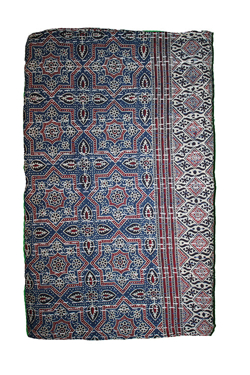 Kantha-Tagesdecke 270 x 220, Azrak-Druck