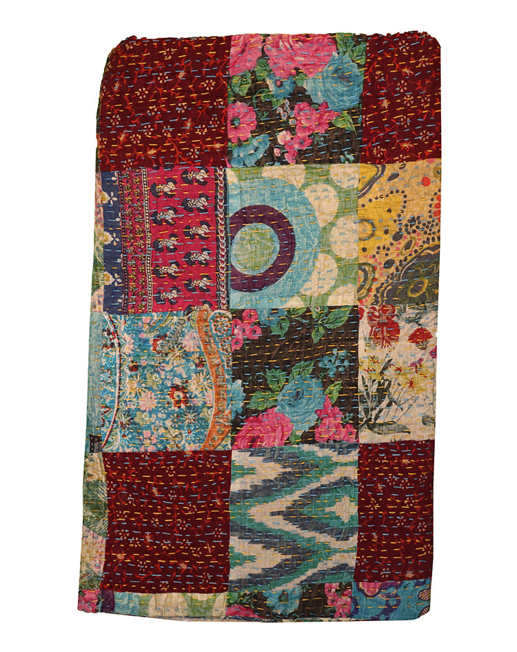 Kantha Stonewash-Tagesdecke 270*220 cm, Patchwork