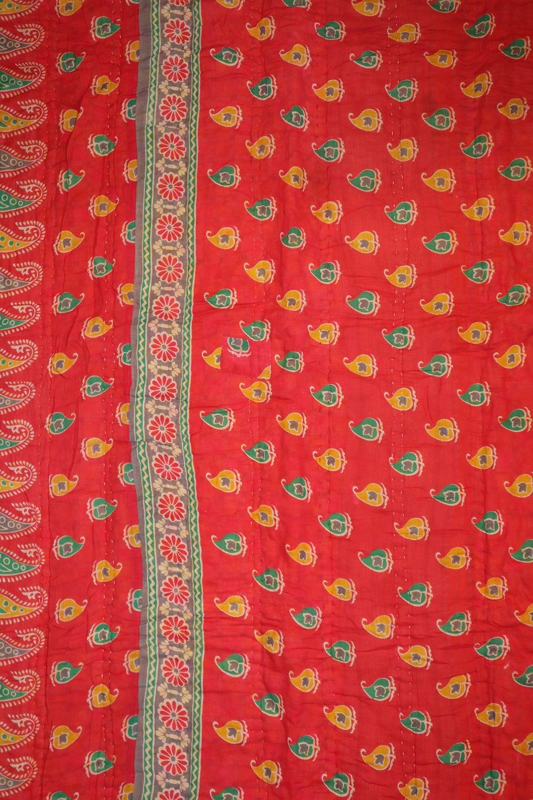 Vintage sari quilt , bomuld 140x200 cm
