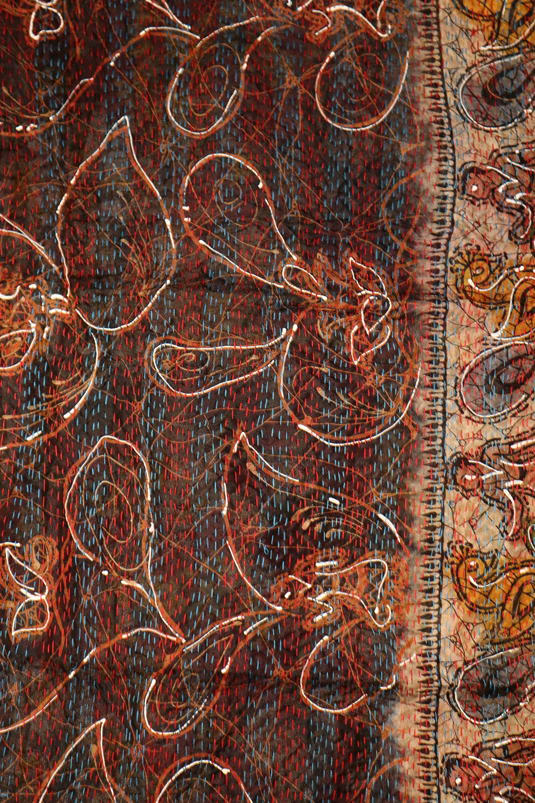 Sari-Kantha-Seidenschal 40*190 cm