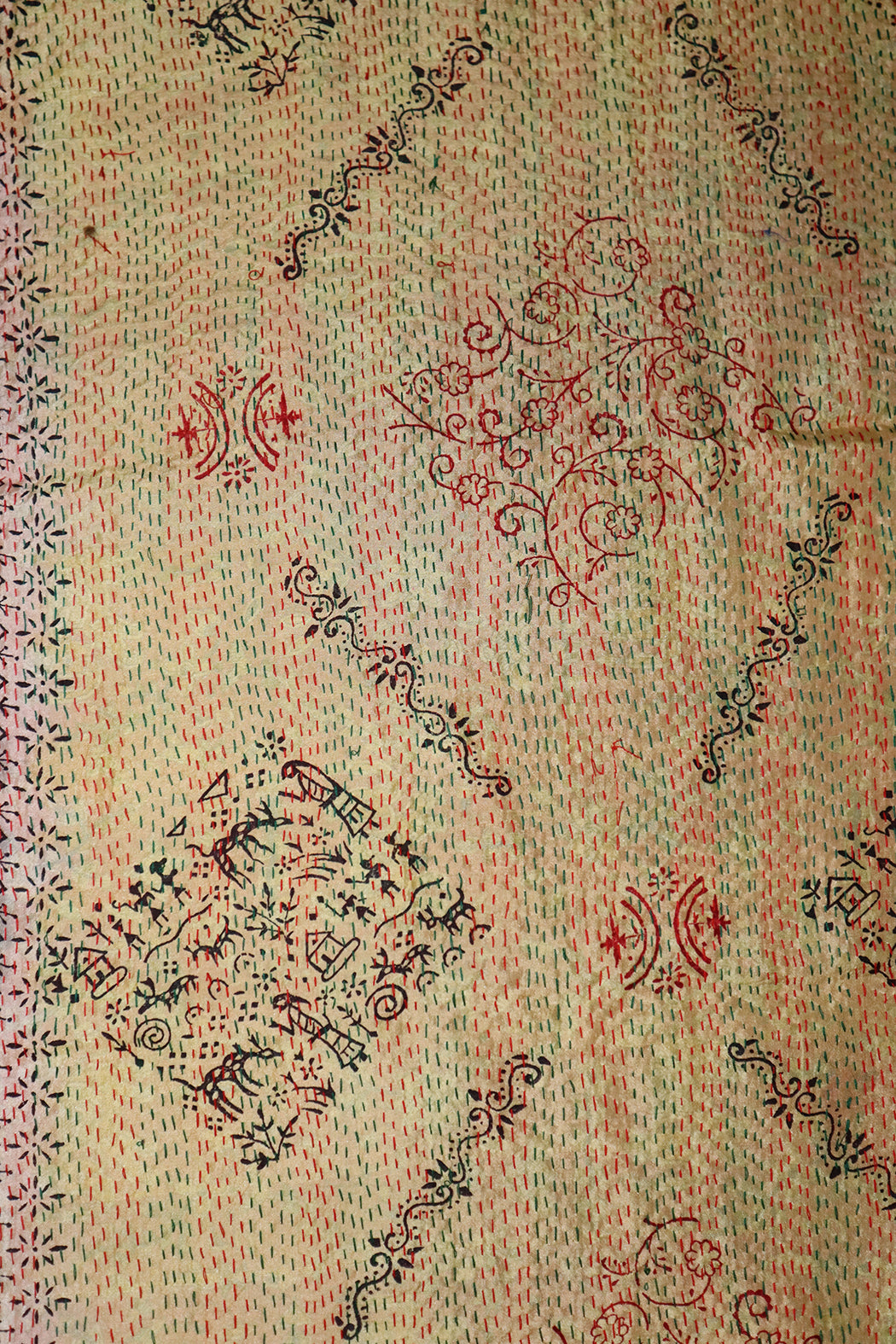 Sari kantha silke tørklæde 40*190 cm