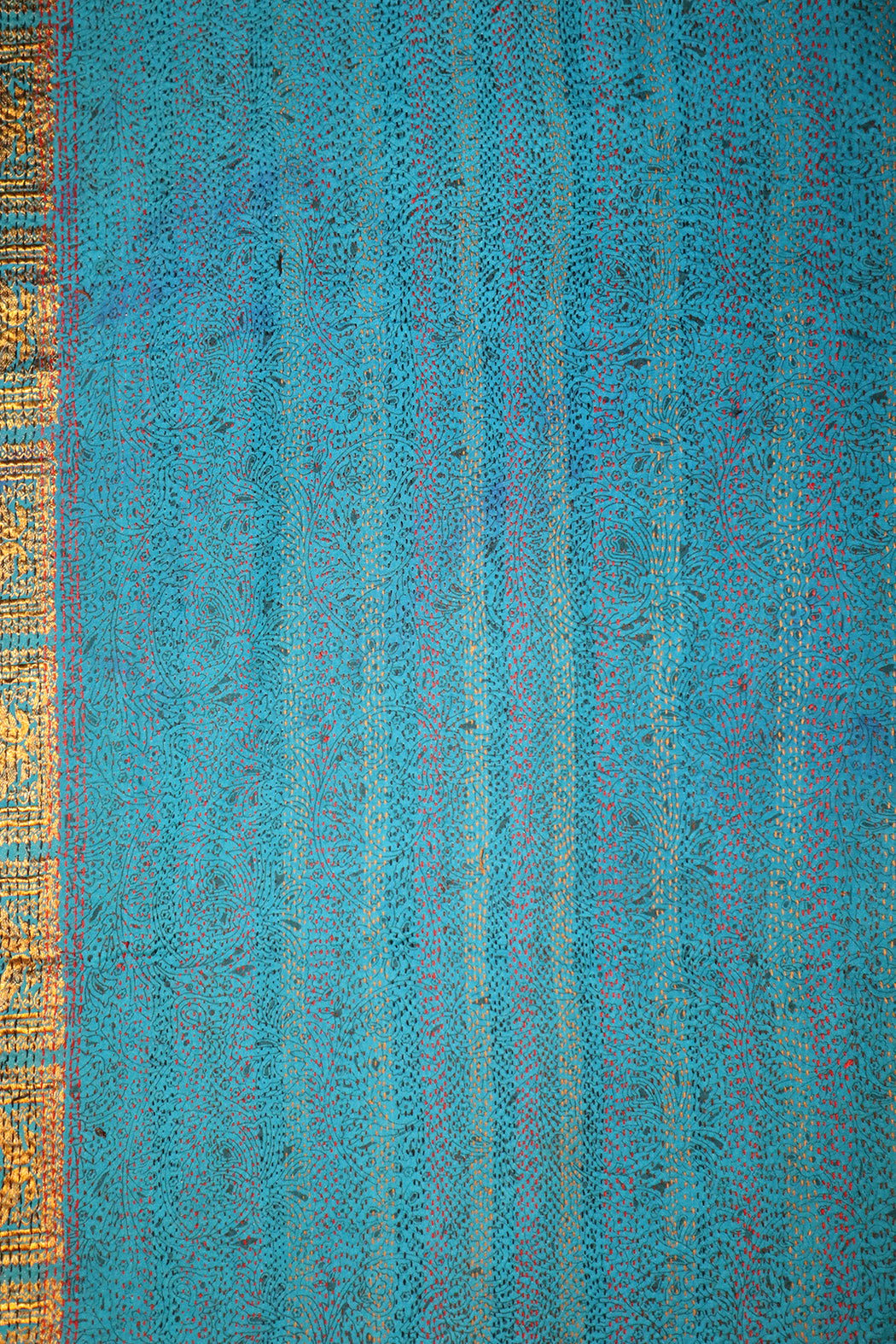 Sari kantha silk scarf 40*190 cm