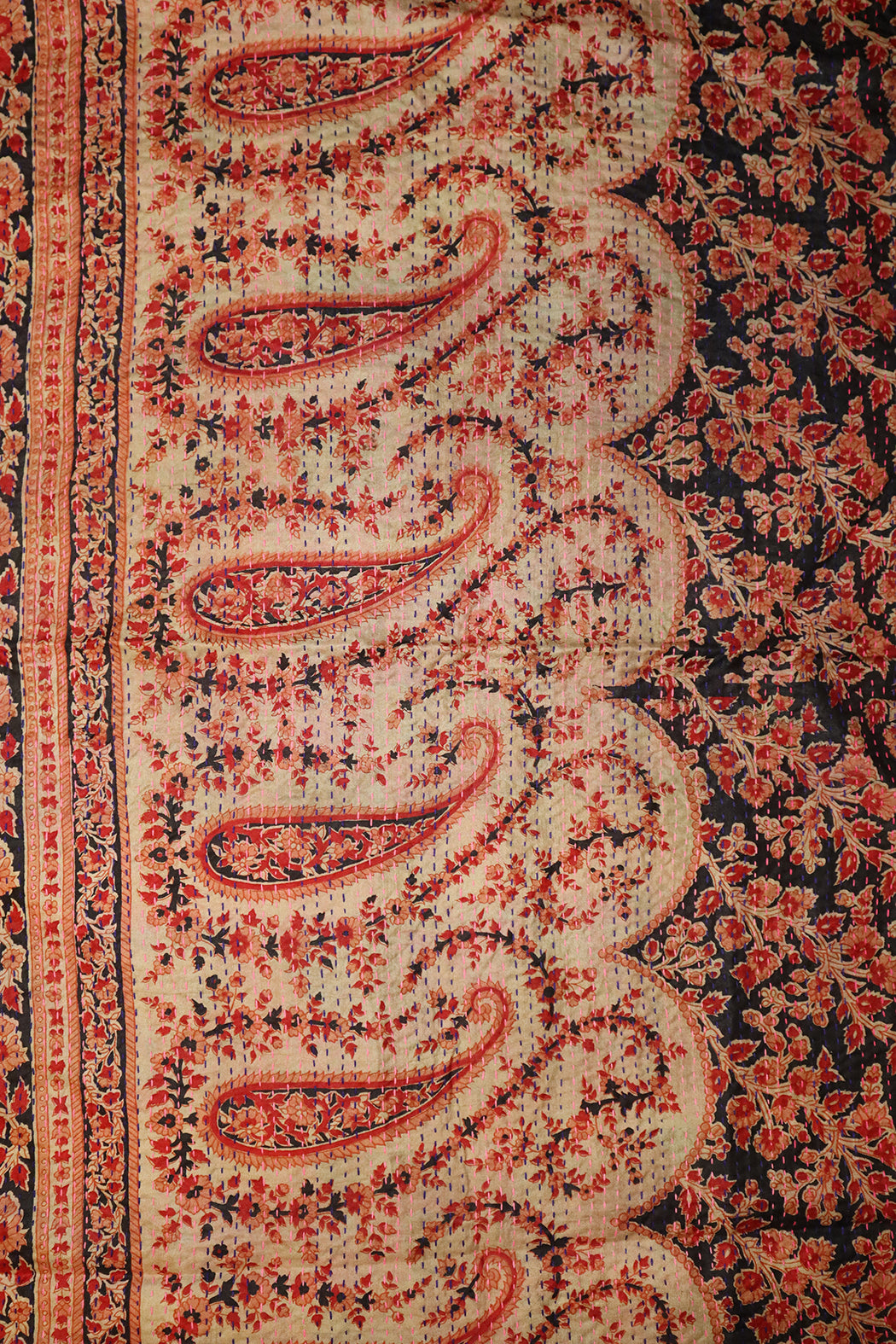 Sari kantha silke tørklæde 40*190 cm
