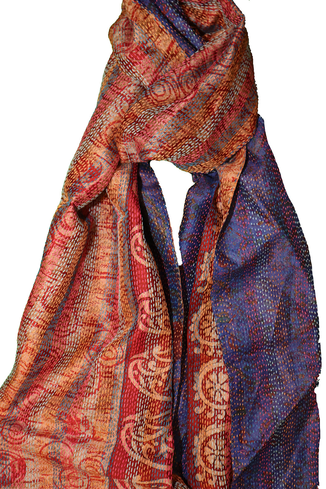 Sari kantha silke tørklæde 40*190 cm