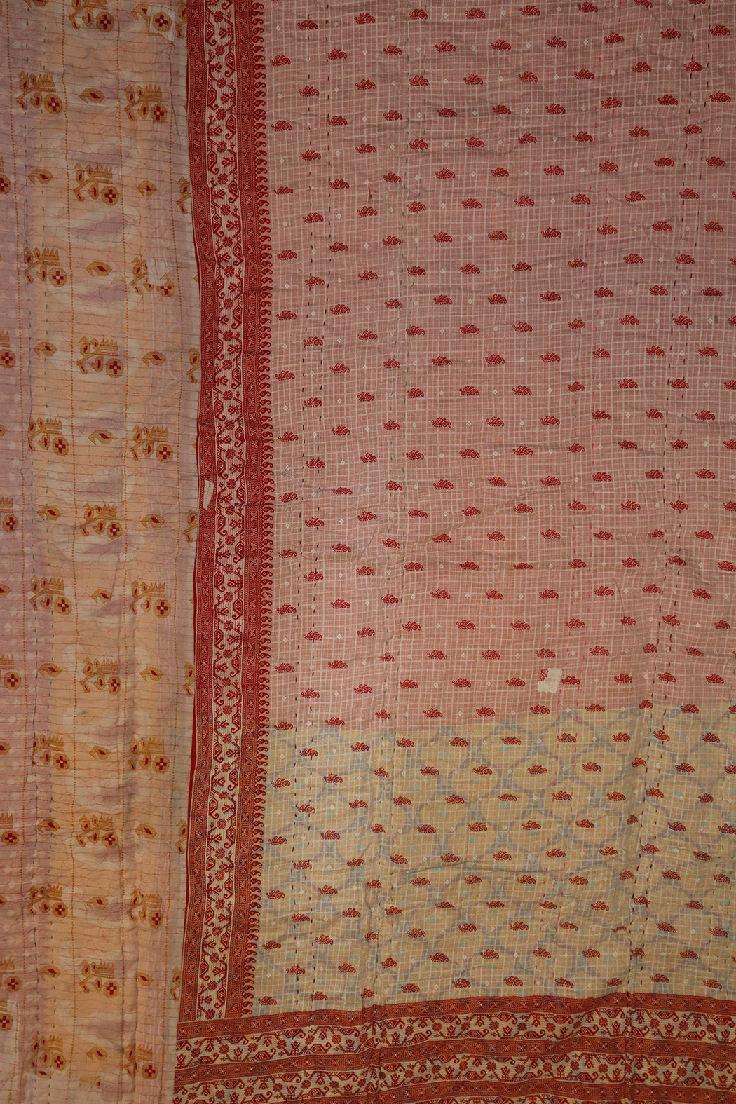 Vintage sari quilt , bomuld 140x200 cm
