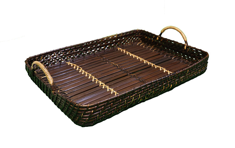 Hand-woven tray, walnut 38*28 cm