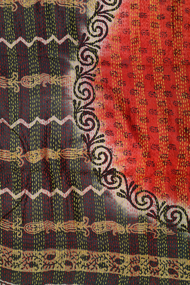 Sari-Kantha-Seidenschal 40*190 cm