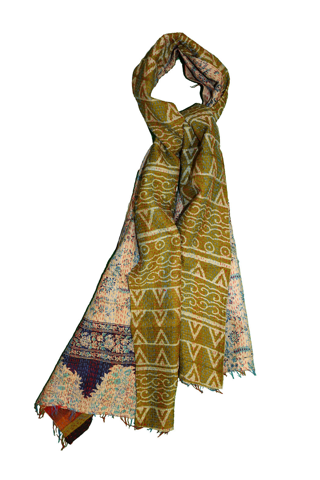 Sari kantha silke tørklæde 40*190 cm