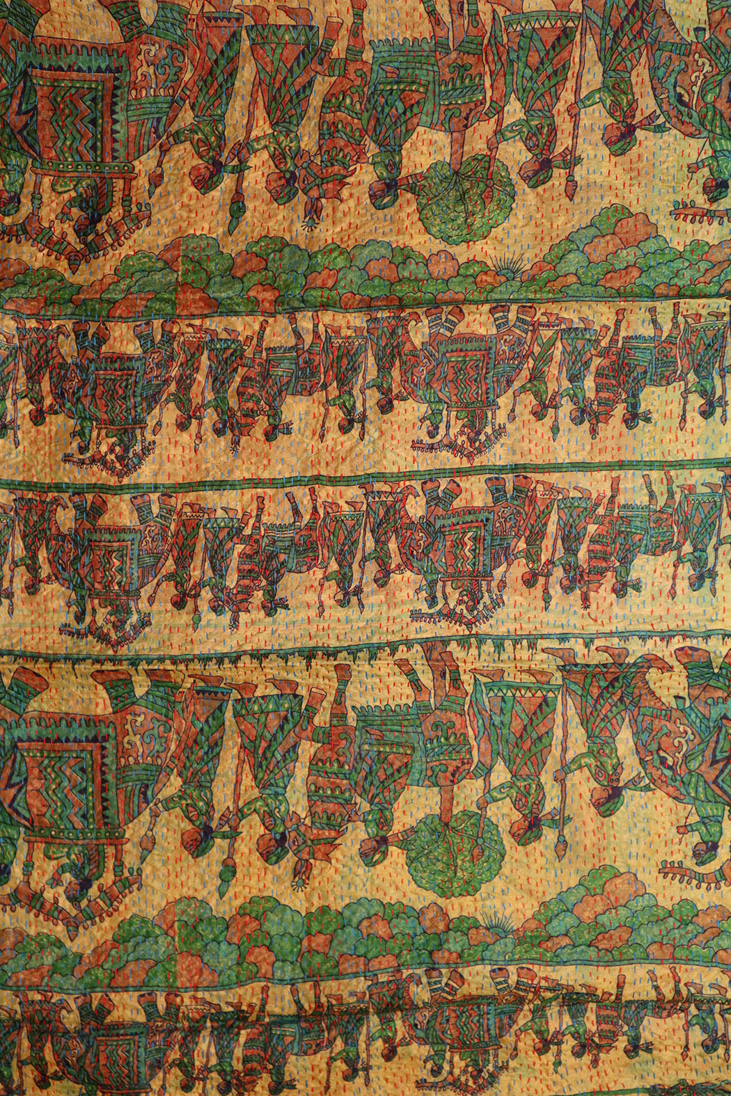 Sari kantha silke tørklæde 40*190 cm