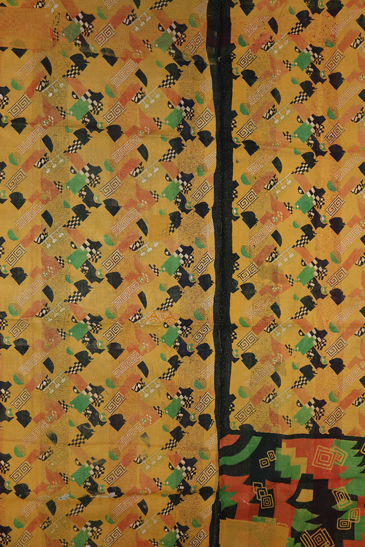 Recycled kantha vintage tæppe ca 140x210 cm, bomuld