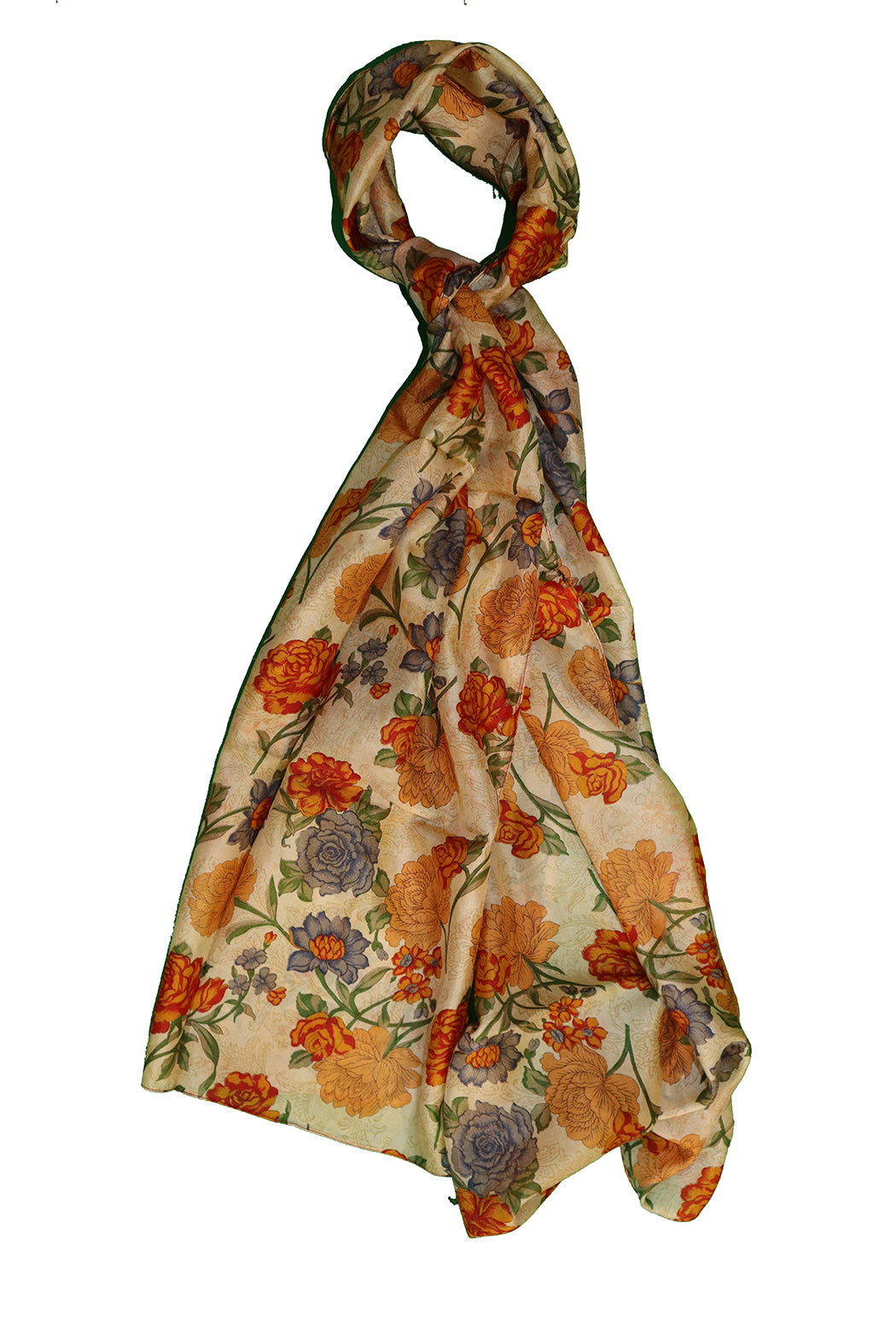 Sari vintage tørklæde 40x190 cm, silke, enkelt lag