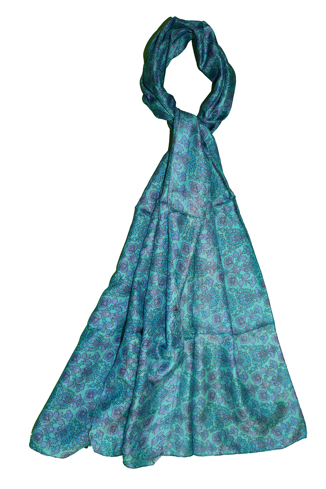 Sari vintage tørklæde 40x190 cm, silke, enkelt lag