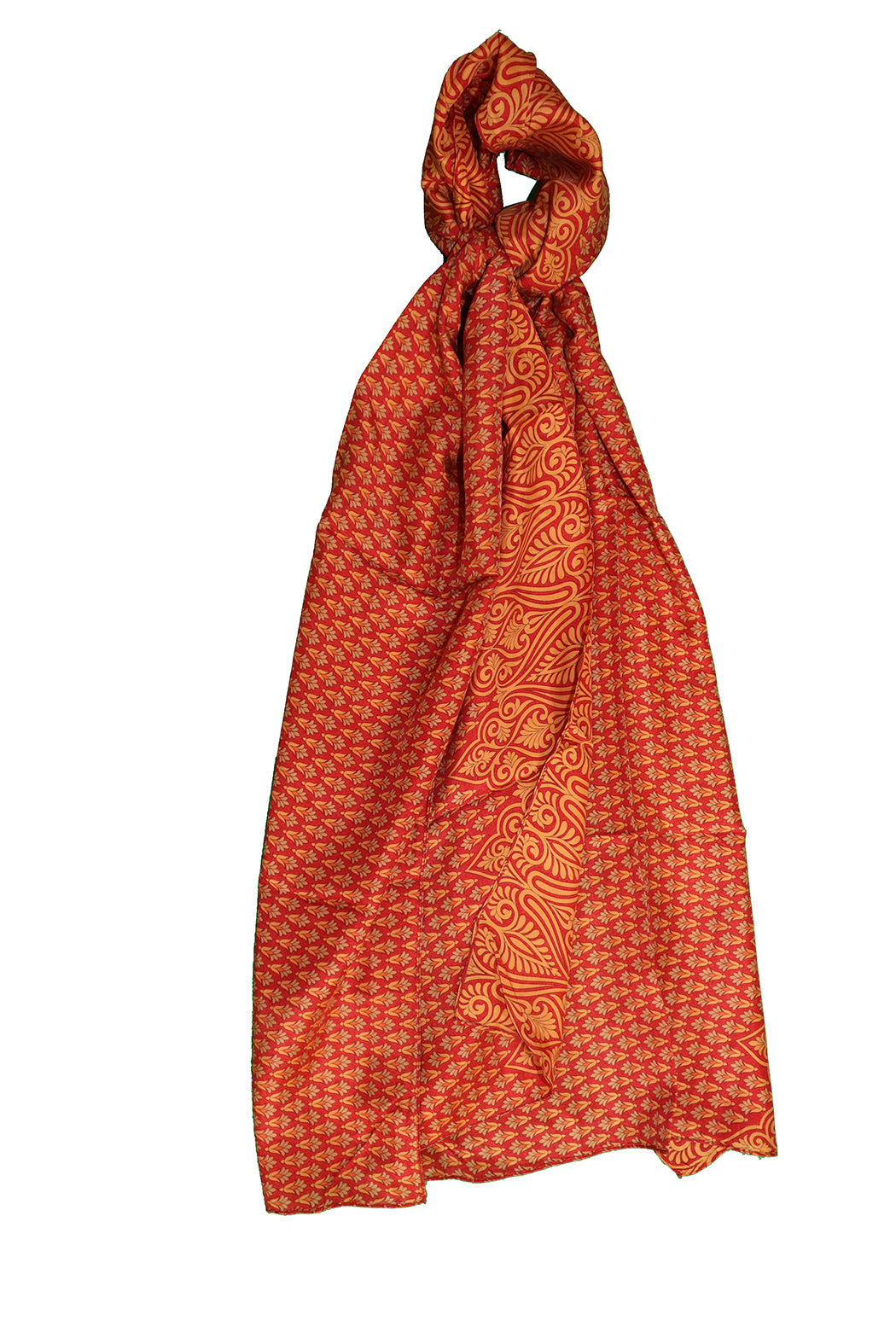 Sari vintage tørklæde 40x190 cm, silke, enkelt lag