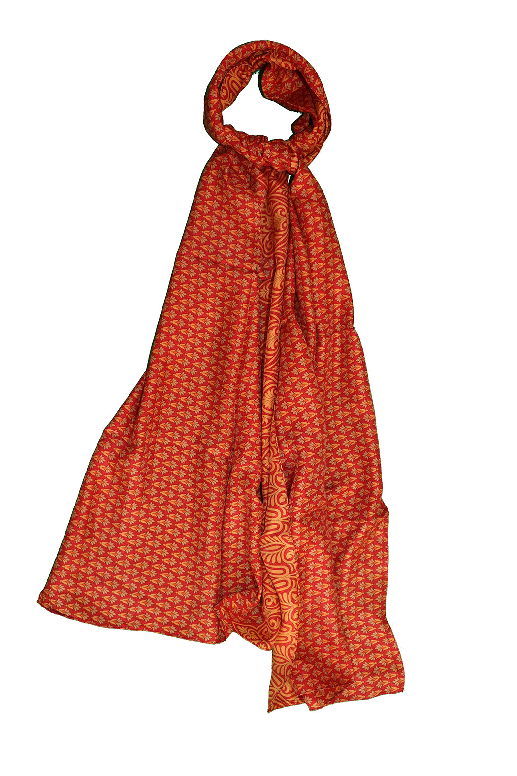 Sari vintage tørklæde 40x190 cm, silke, enkelt lag