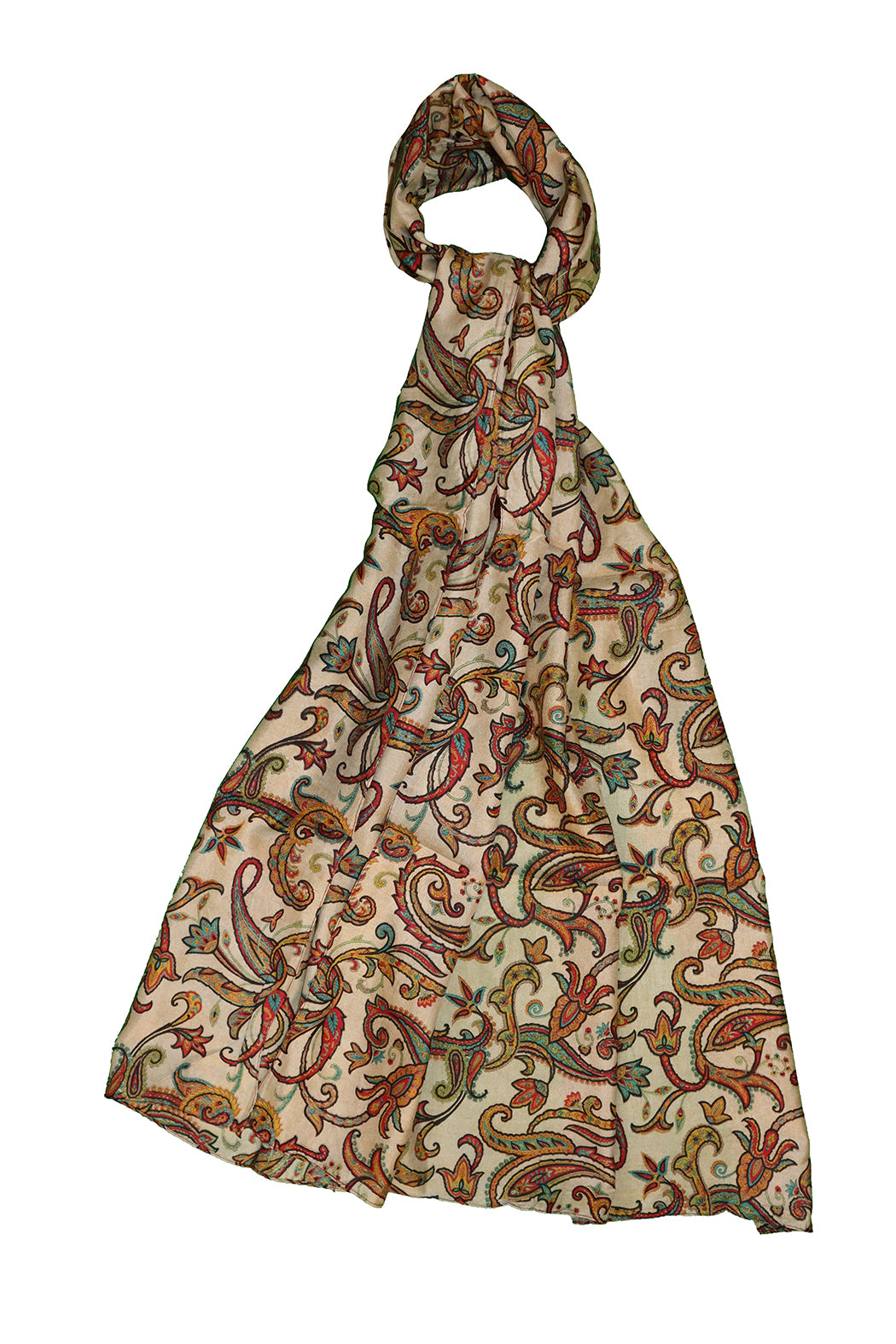 Sari vintage tørklæde 40x190 cm, silke, enkelt lag