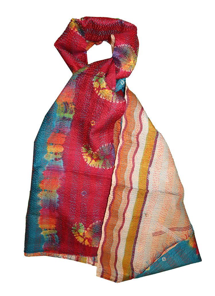 Sari-Kantha-Seidenschal 40*190 cm