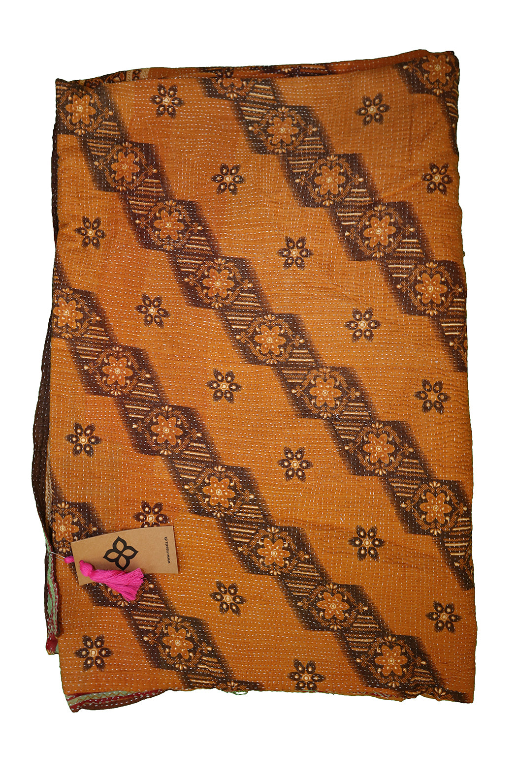 Kantha vintage tæppe ca 140x210 cm, bomuld