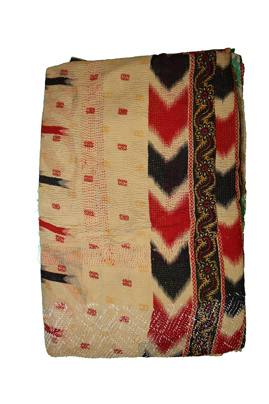 Kantha vintage tæppe ca 140x210 cm, bomuld