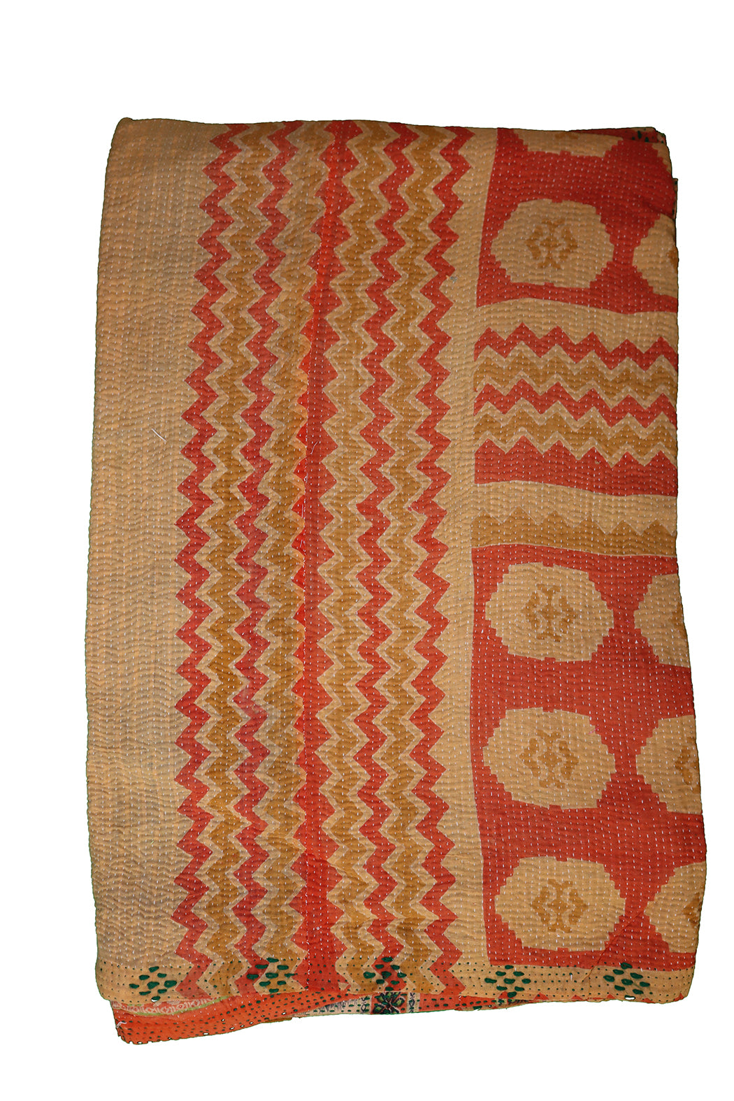 Kantha vintage tæppe ca 140x210 cm, bomuld