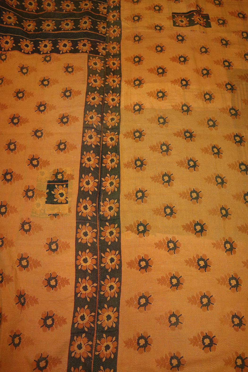 Recycled kantha vintage tæppe ca 140x210 cm, bomuld