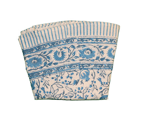 Block print cotton tablecloth round 180 cm cotton