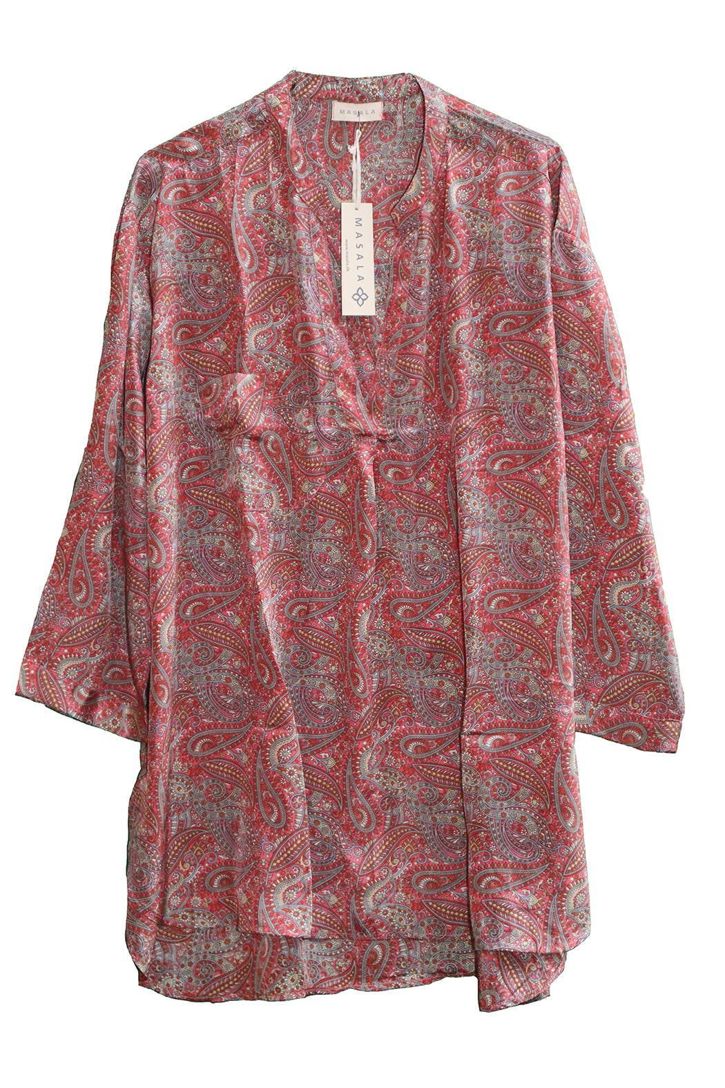 Bara vintage sari silke skjorte