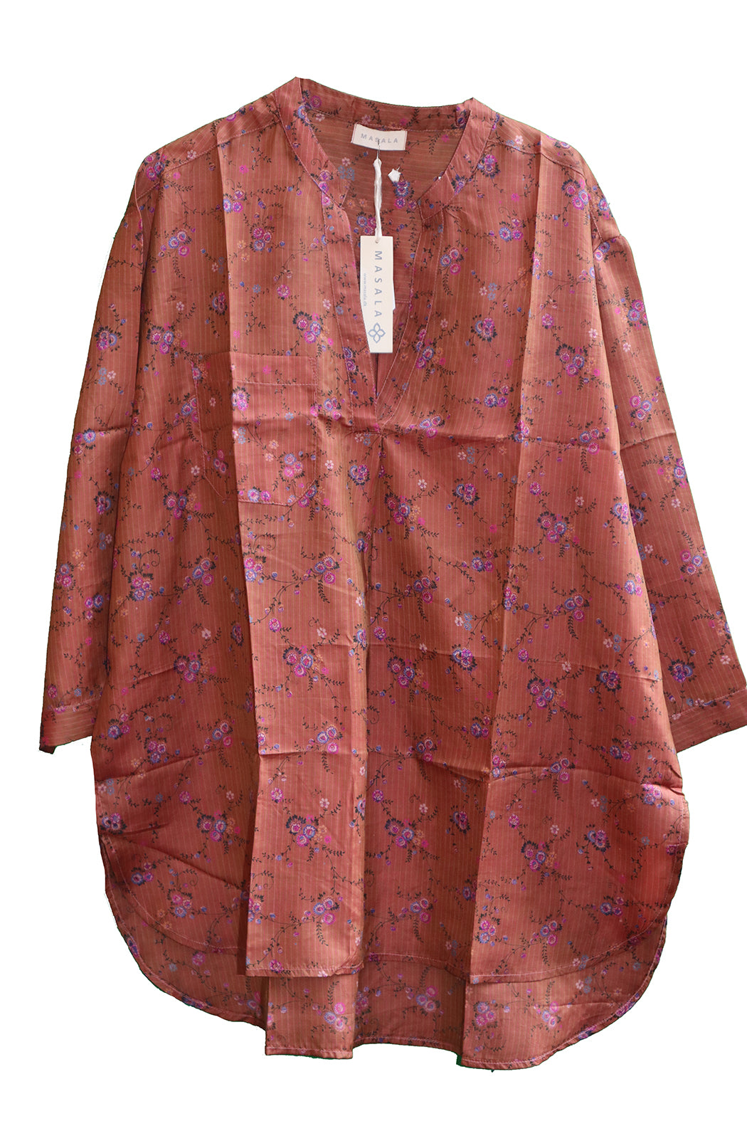 Bara vintage sari silke skjorte