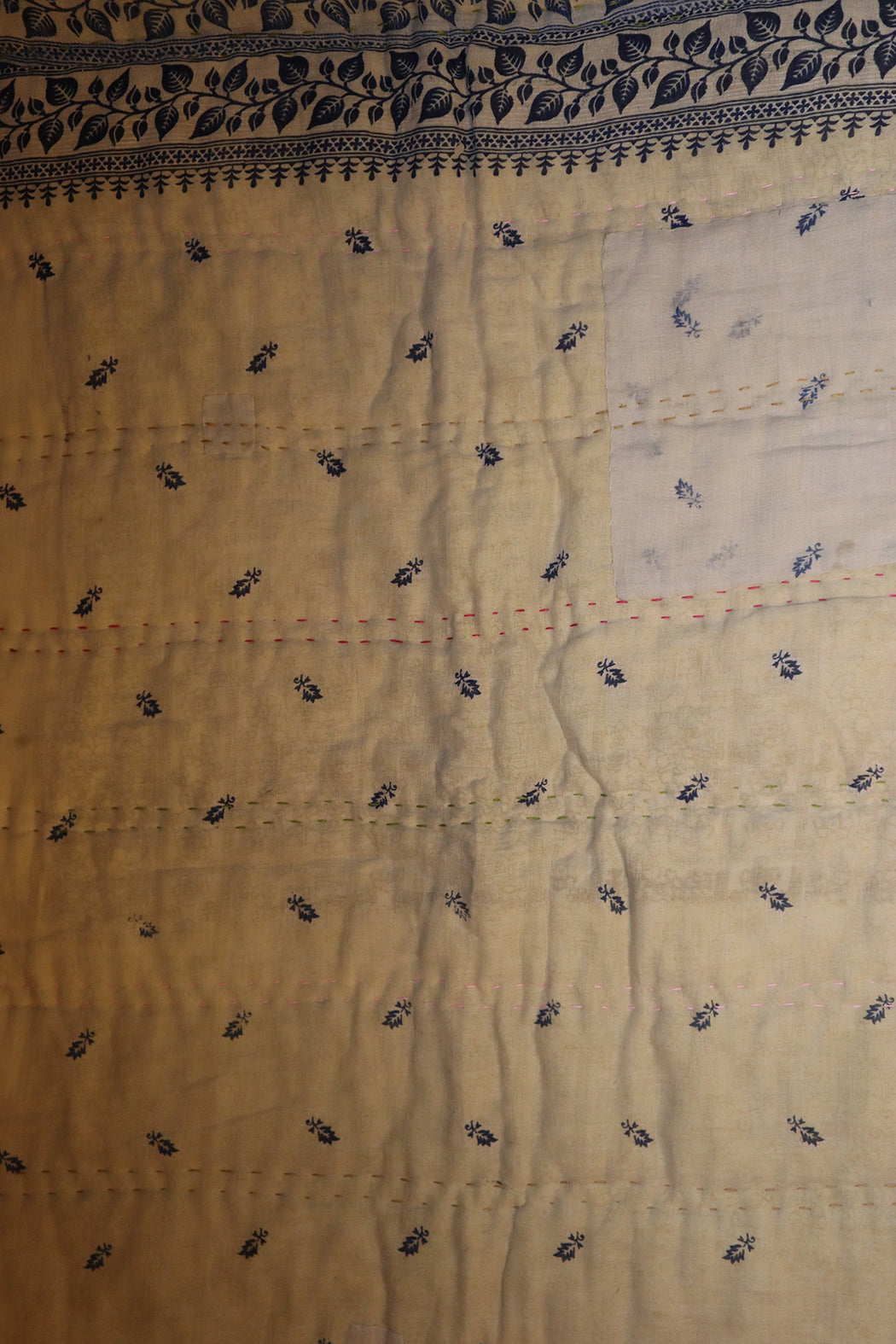 Vintage sari quilt, cotton 140x100 cm