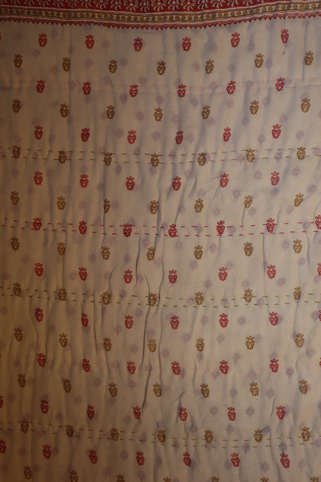 Vintage sari quilt, cotton 140x100 cm