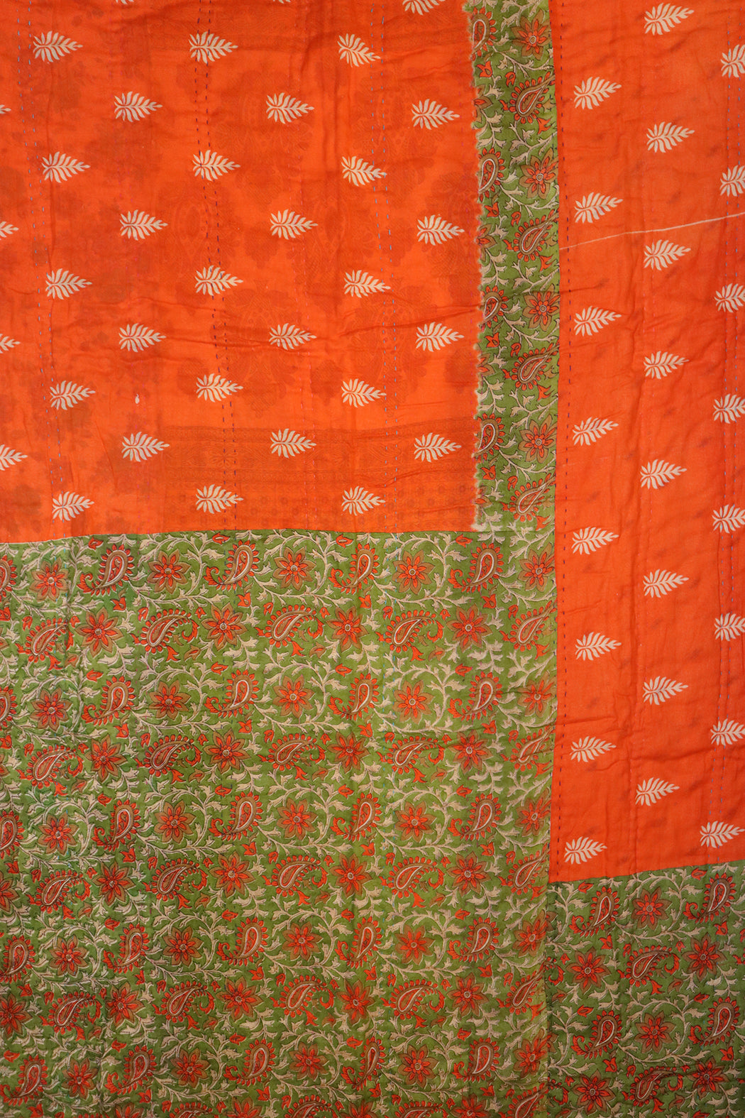 Vintage sari quilt , bomuld 140x200 cm