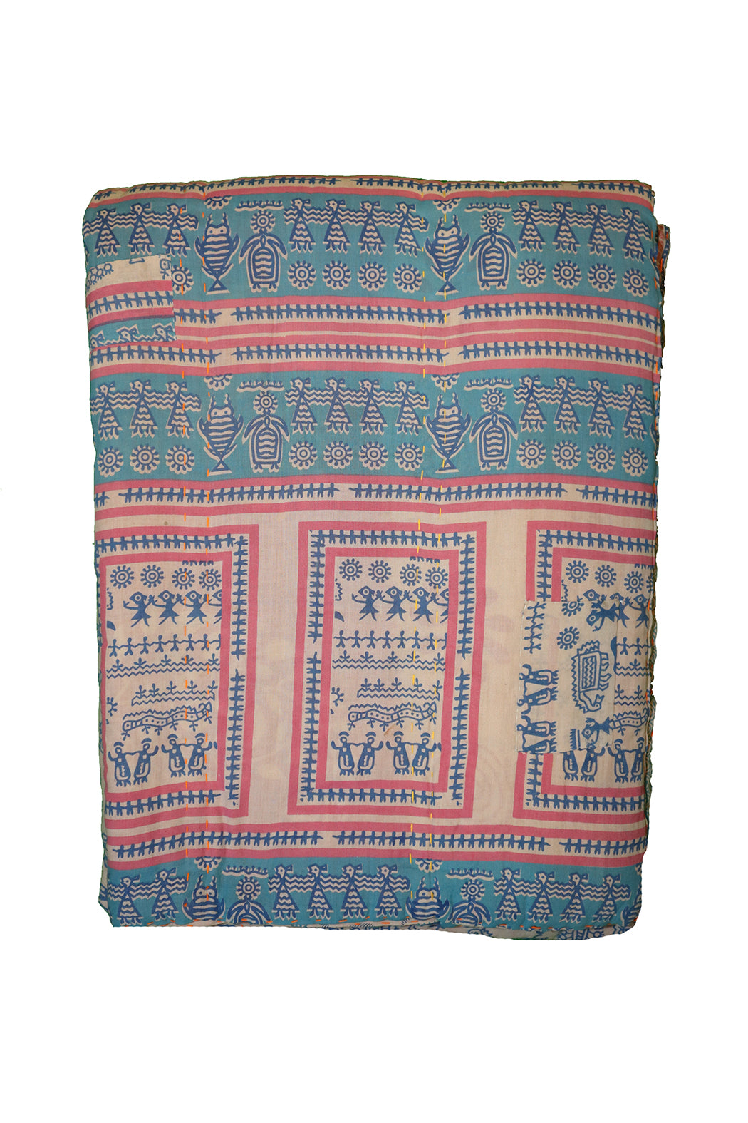 Vintage sari quilt , bomuld 140x200 cm