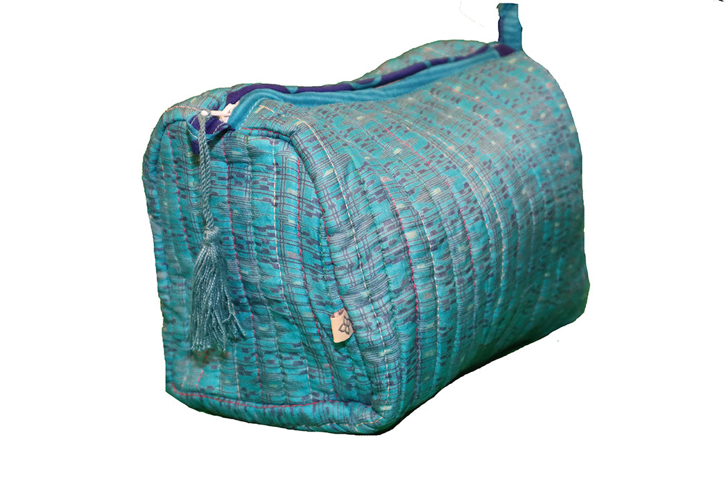 Quiltet silke toilettaske