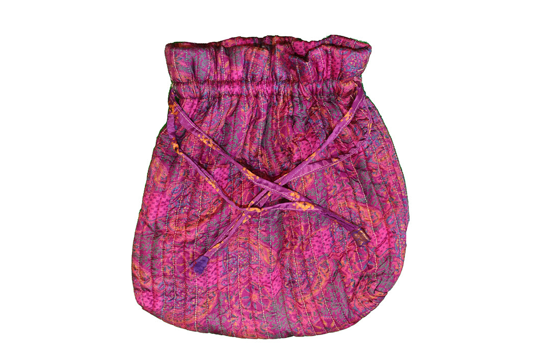 Quiltet silke posetaske